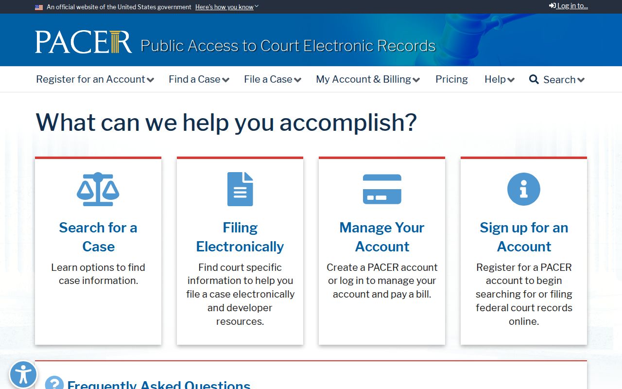 Bent County criminal court case research through the PACER federal interface